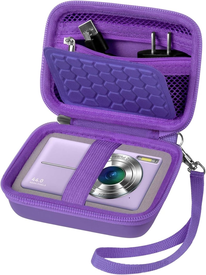 Comecase Carrying & Protective Case for Digital Camera, AbergBest 21 Mega Pixels 2.7" LCD Rechargeable HD/Kodak Pixpro/Canon PowerShot ELPH 180/190 / Sony DSCW800 / DSCW830 Cameras for Travel - Dark Purple - Image 1